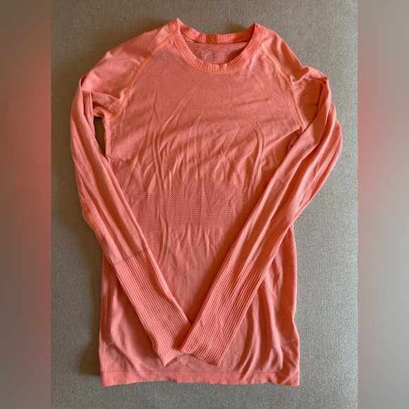 lululemon athletica Tops - lululemon athletica Coral Long Sleeve Seamless Top